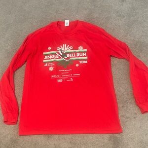 NEW 2018 Red Jingle Bell Run Long Sleeve Shirt size Large